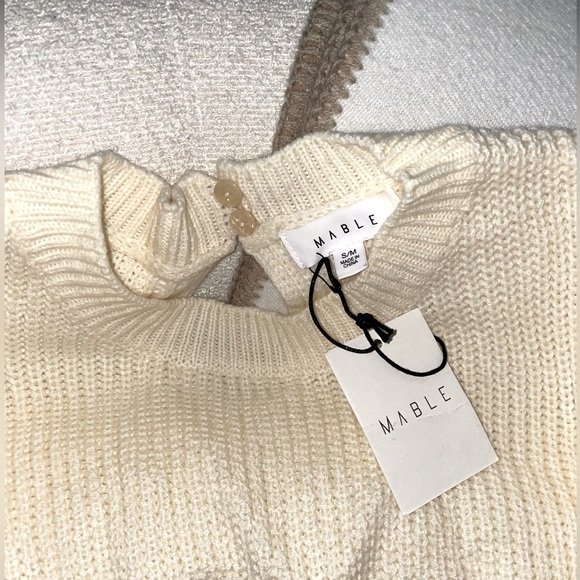 Sweater Knit Romper Drawstring Cream Boutique - Picture 9 of 9